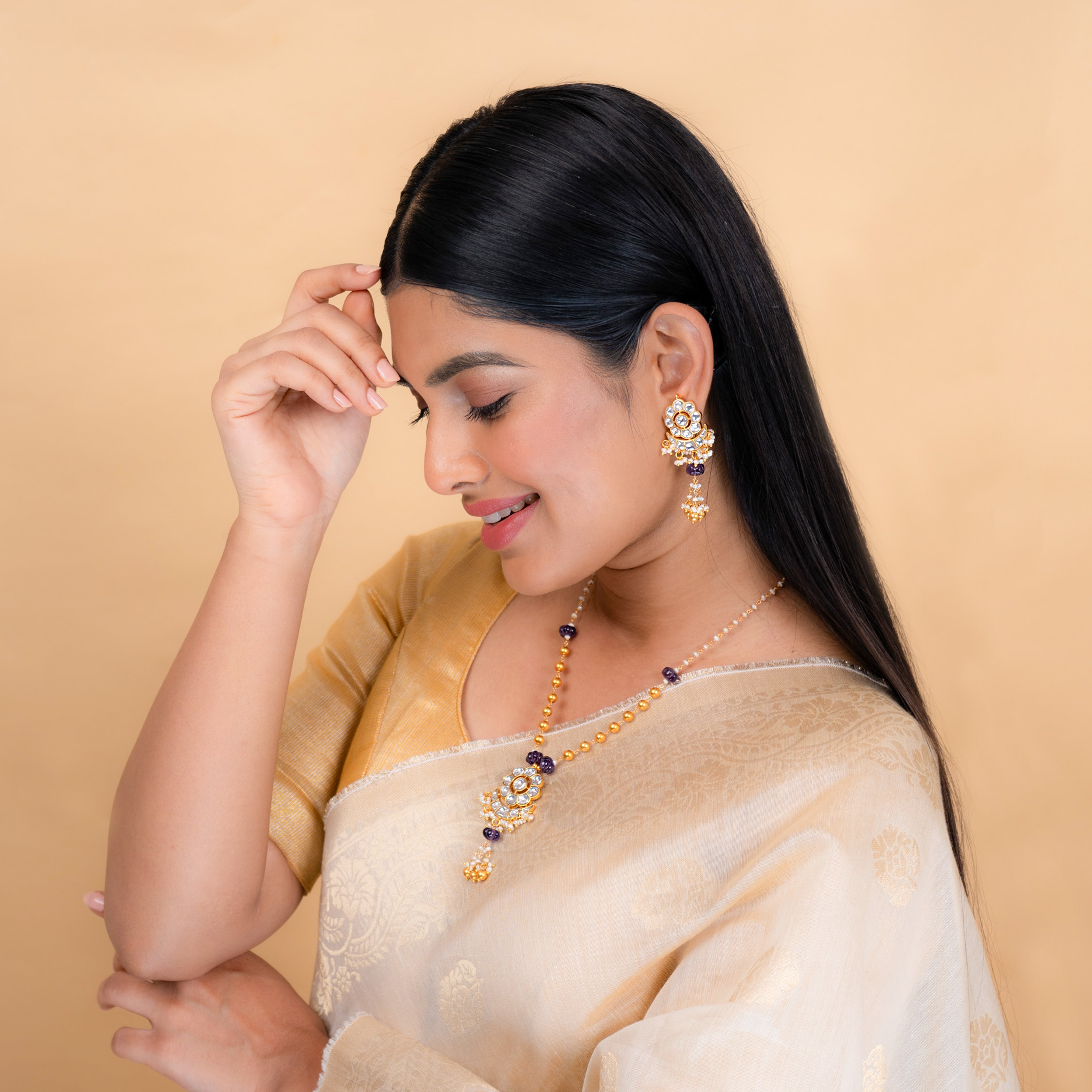 Kiera Jadau Pendant Mala