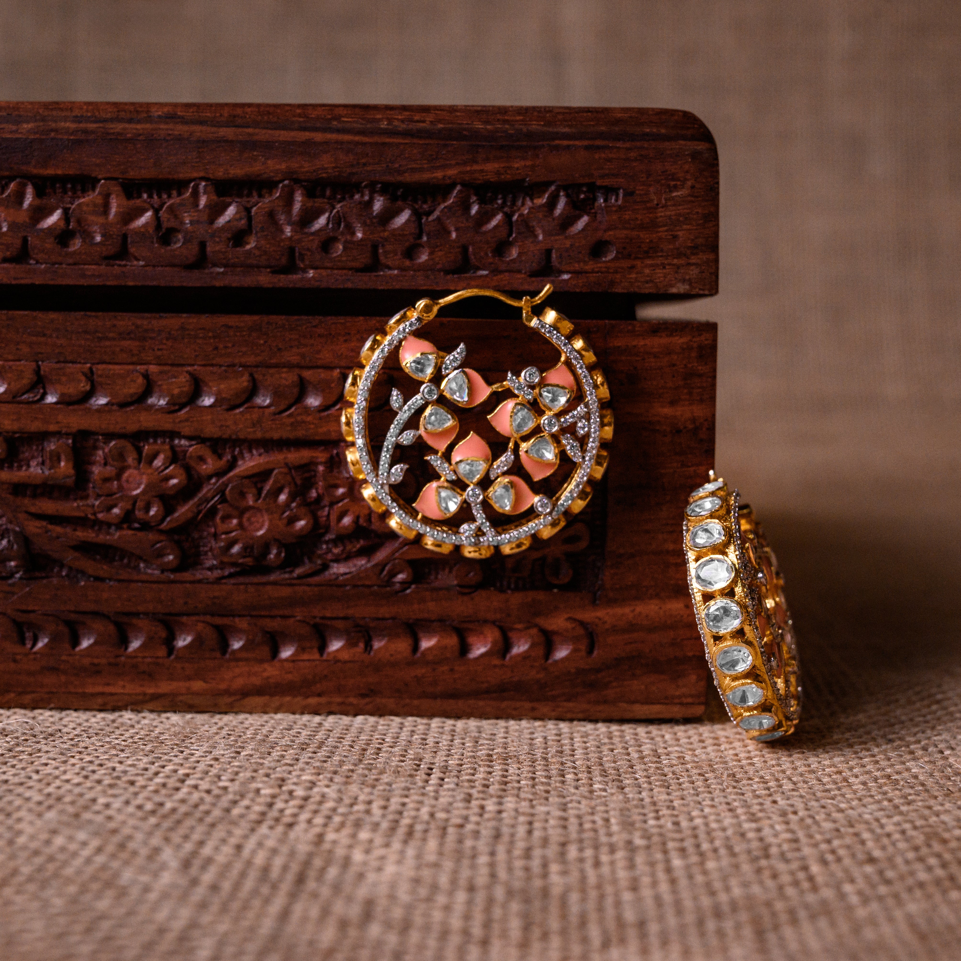 Vivid Aura Polki Hoops