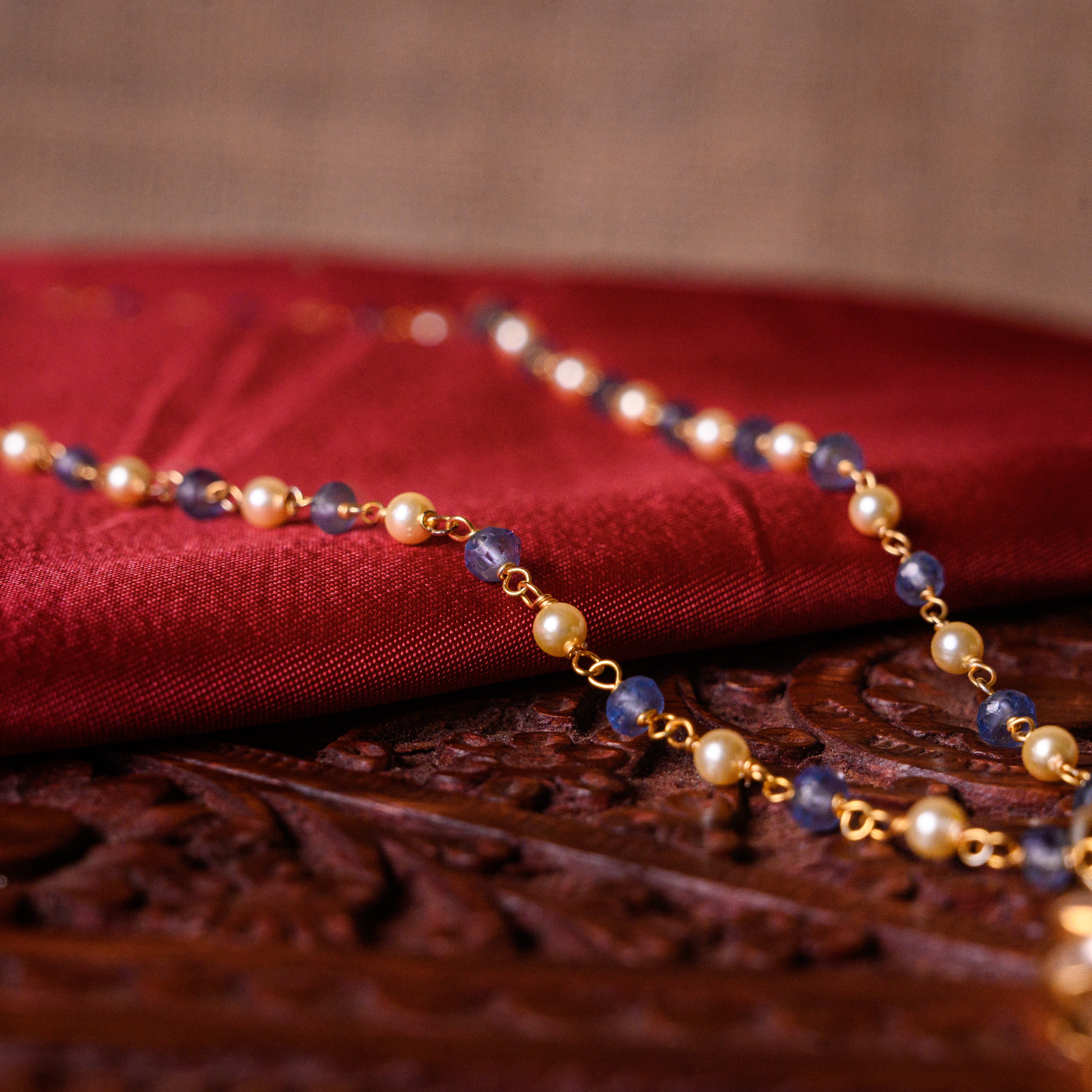 Lumiere Polki pendant set chain with fine craftsmanship