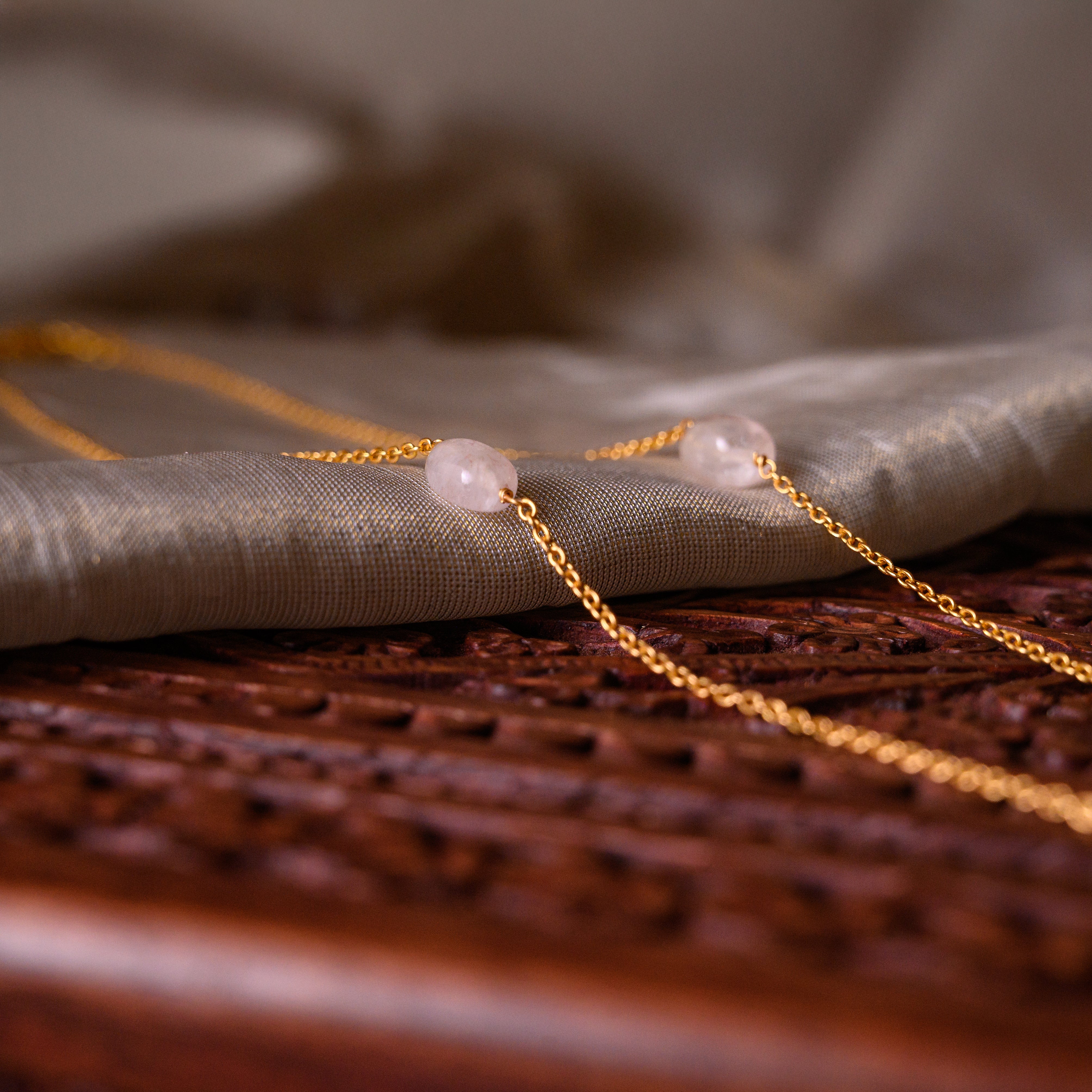 Noora Bella Polki necklace chain detail in sterling silver