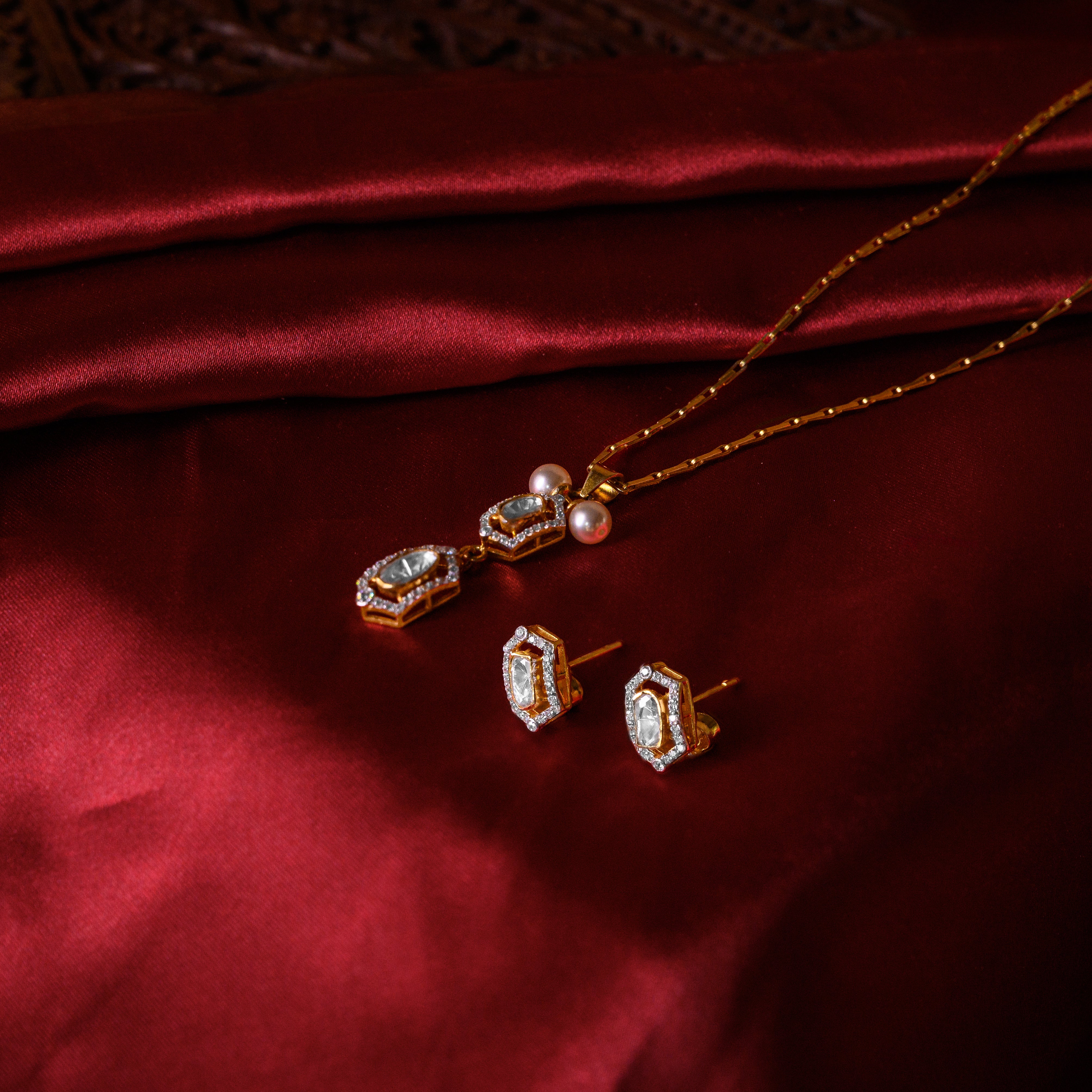Verena Polki Pendant Set