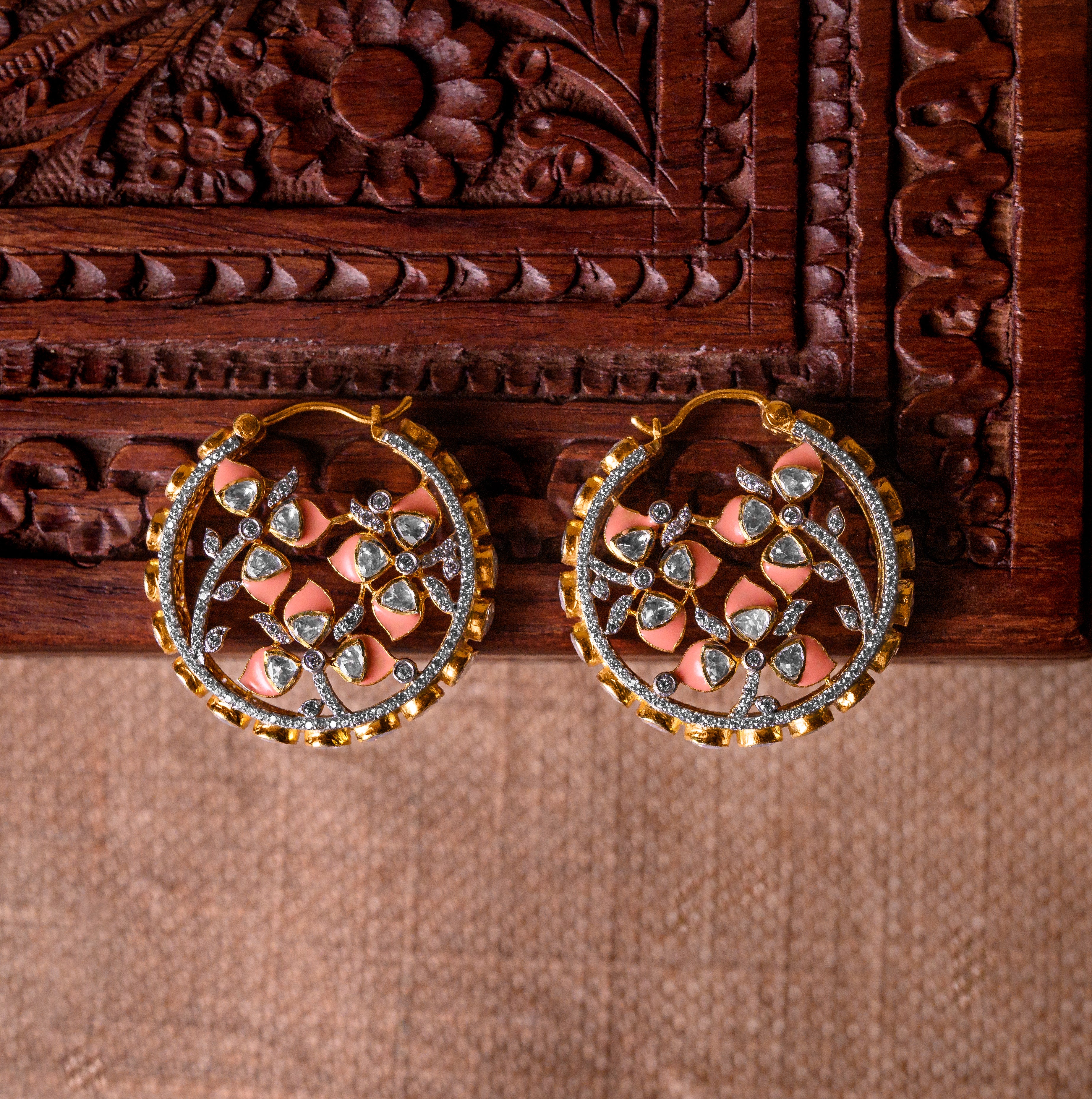 Vivid Aura Polki Hoops