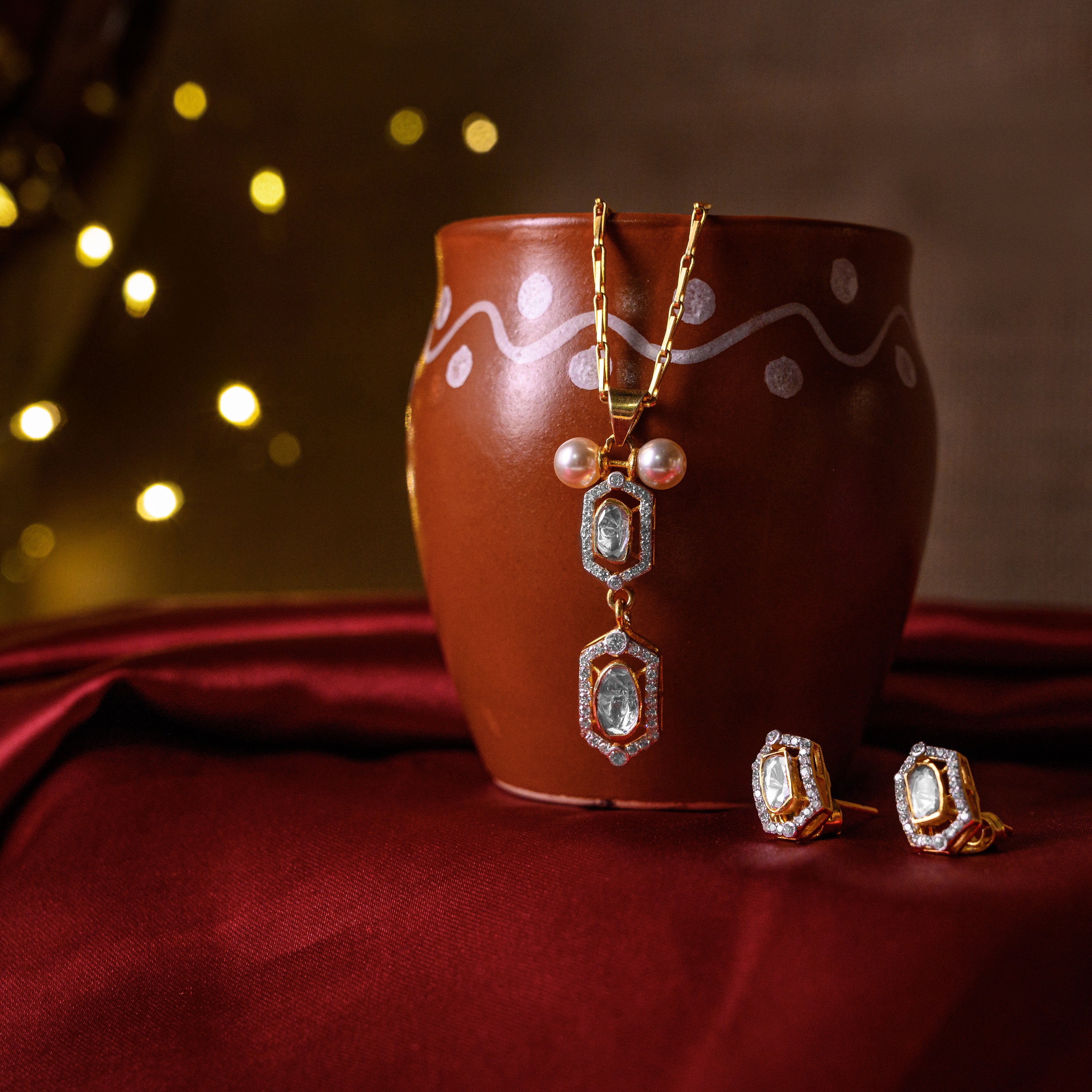 Verena Polki Pendant Set