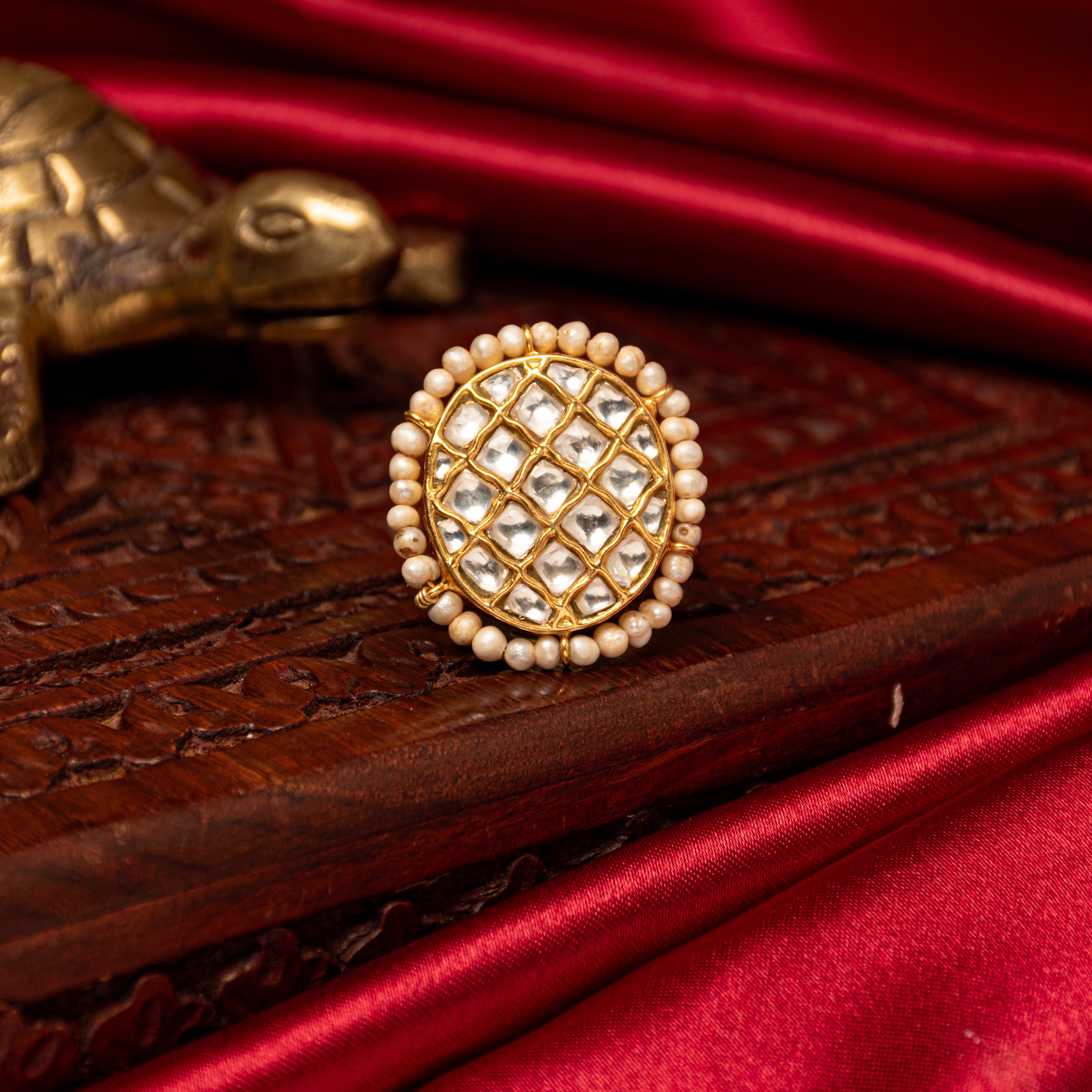 Pearllette Kundan Ring