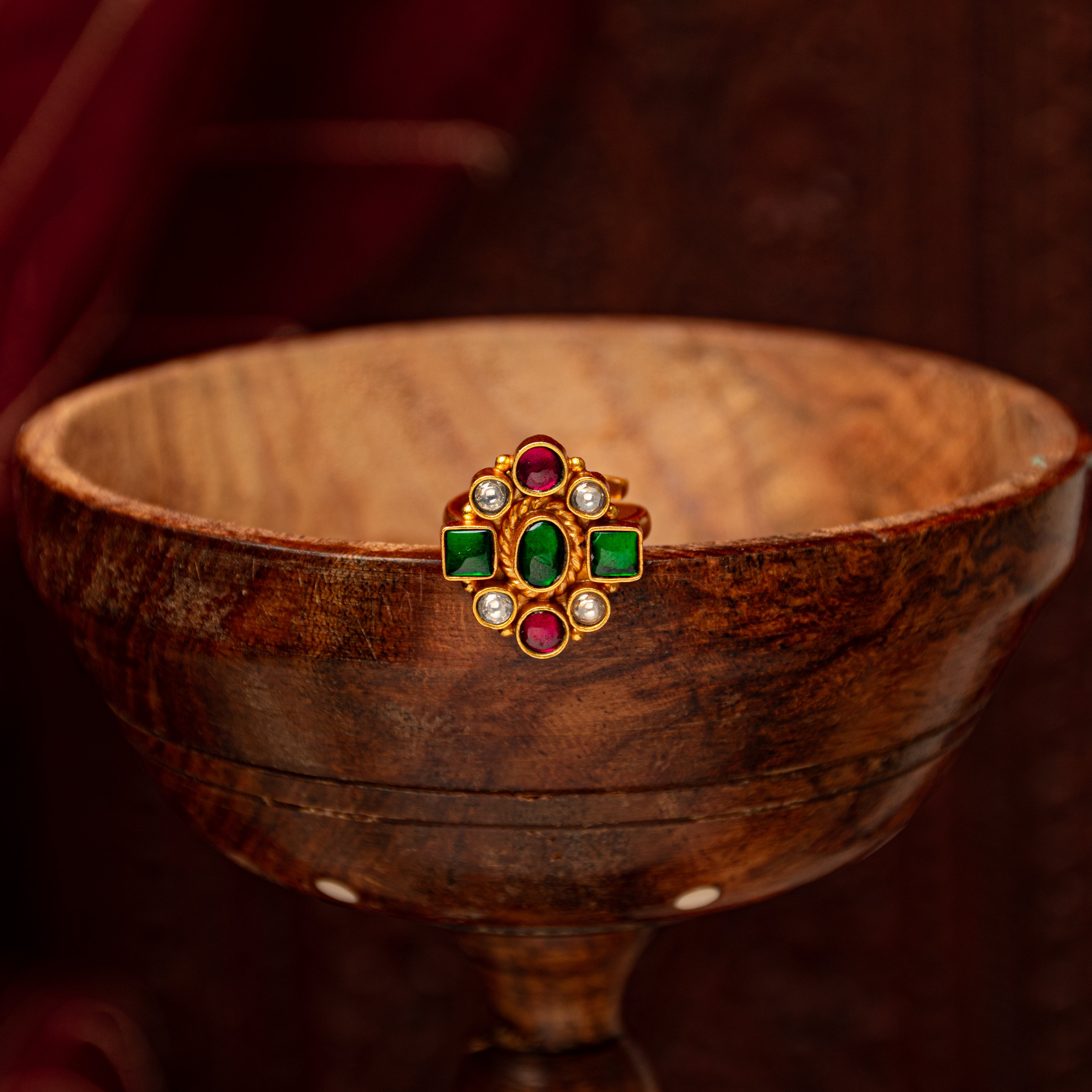 Triranga Kundan Ring