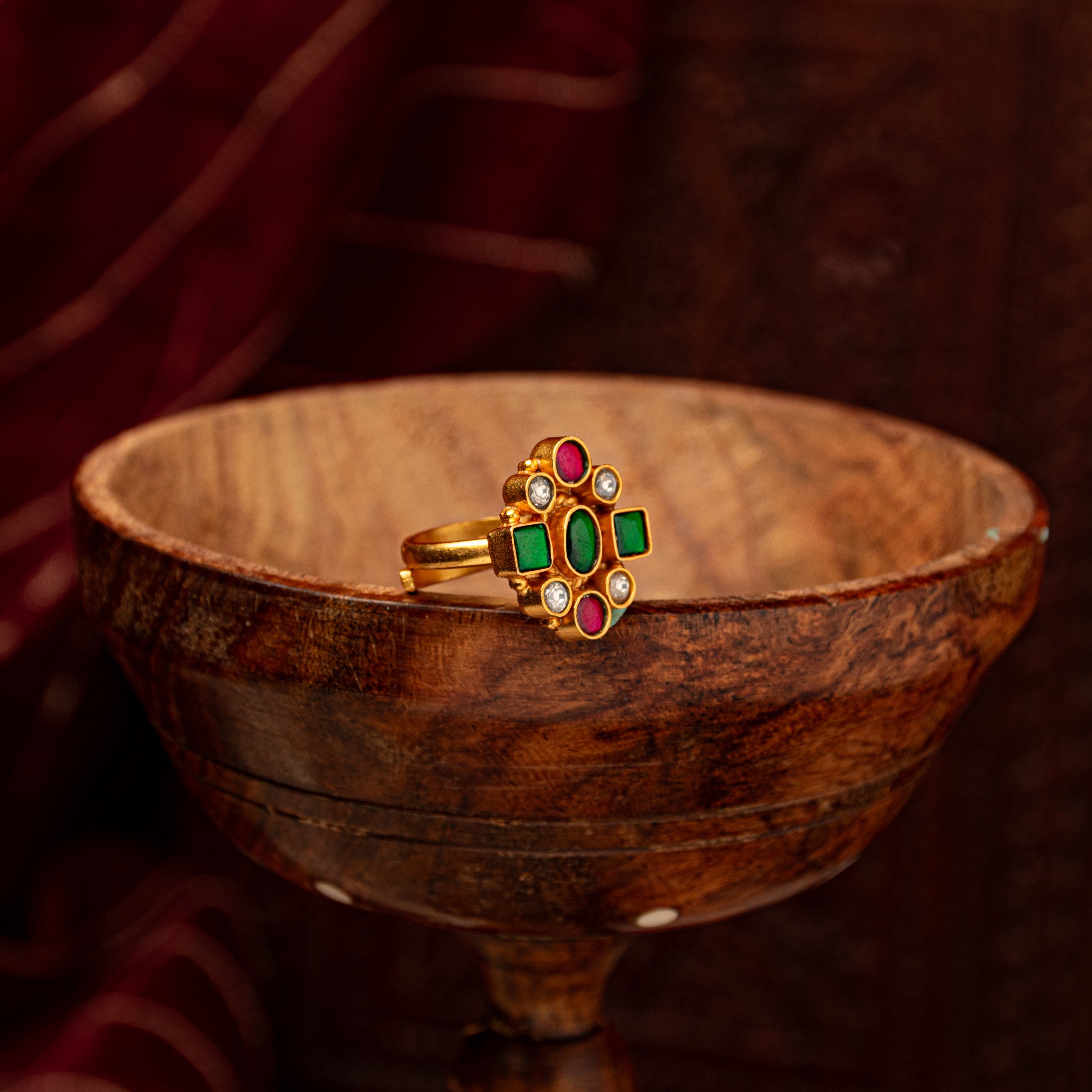 Triranga Kundan Ring