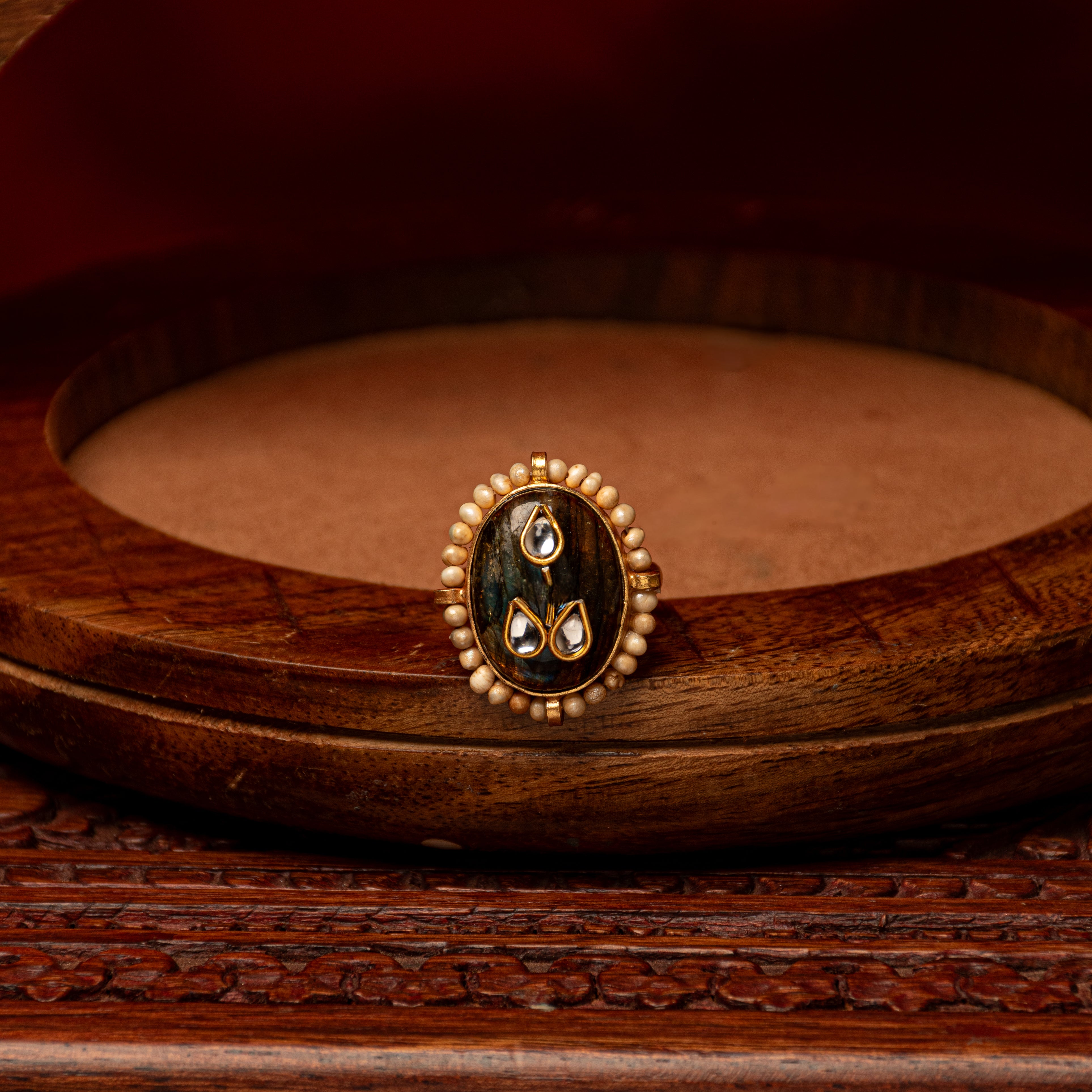 Tridhara Kundan Ring