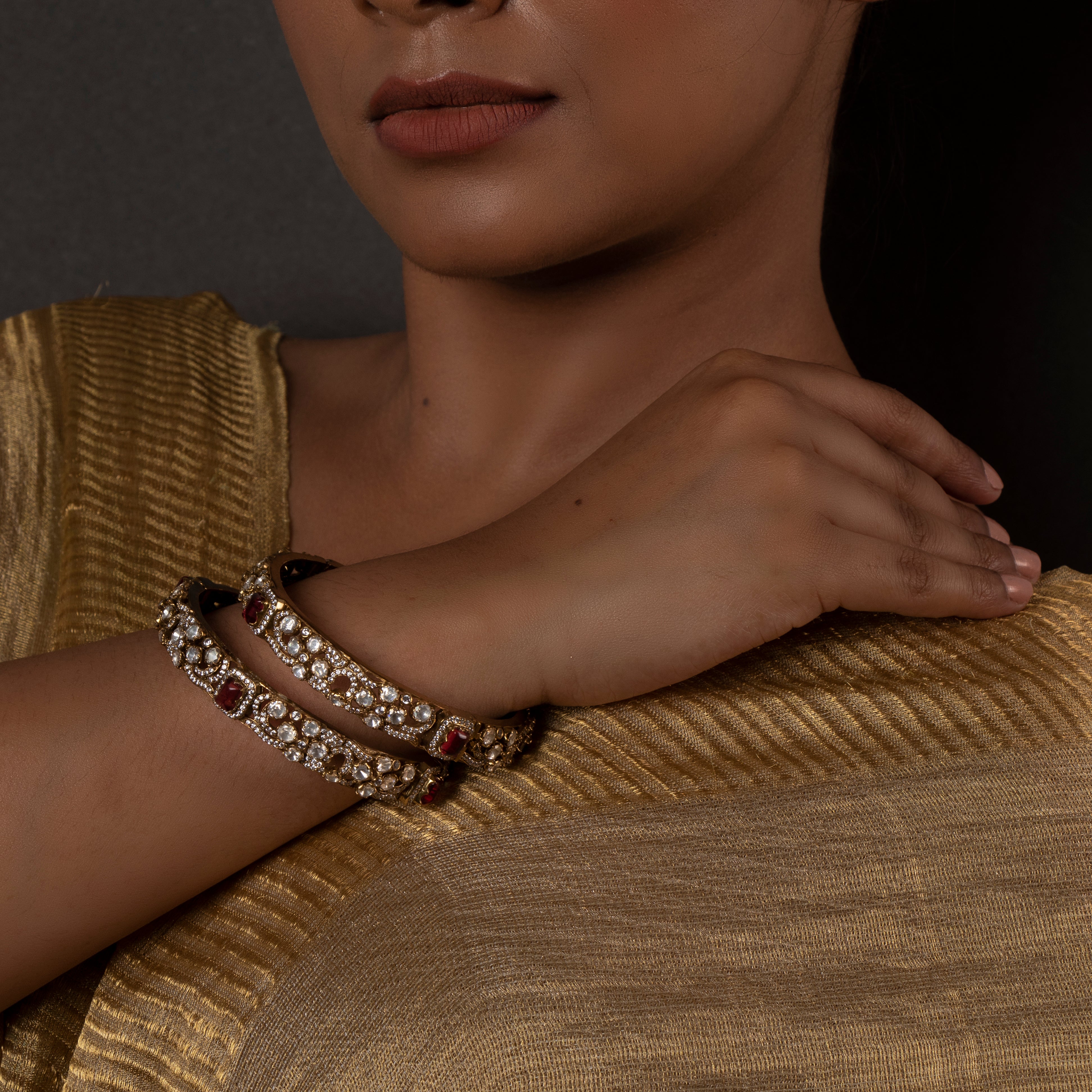 Ambrosial Polki Bangle (Single Piece)