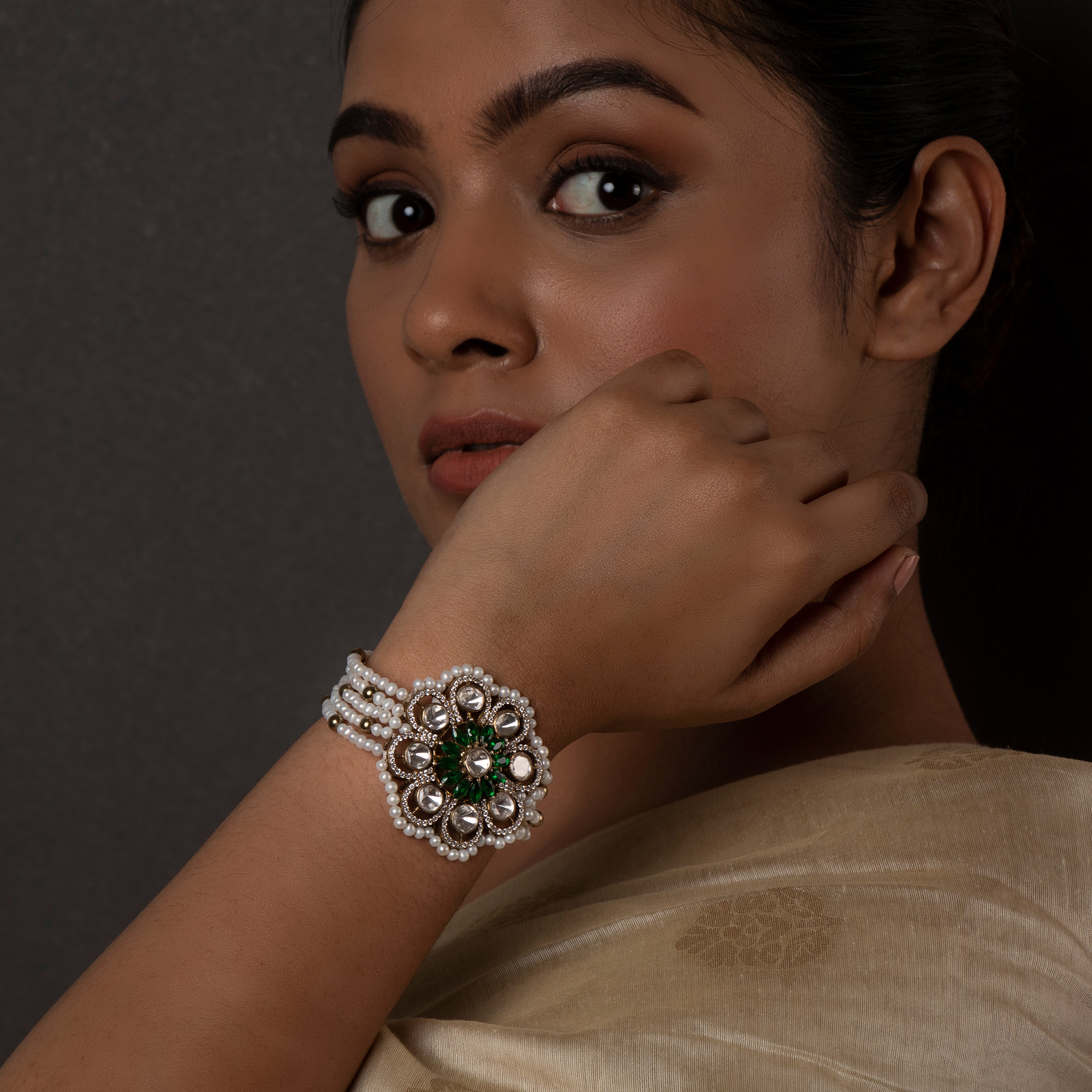 Asta 2 in 1 Polki Bracelet & Choker