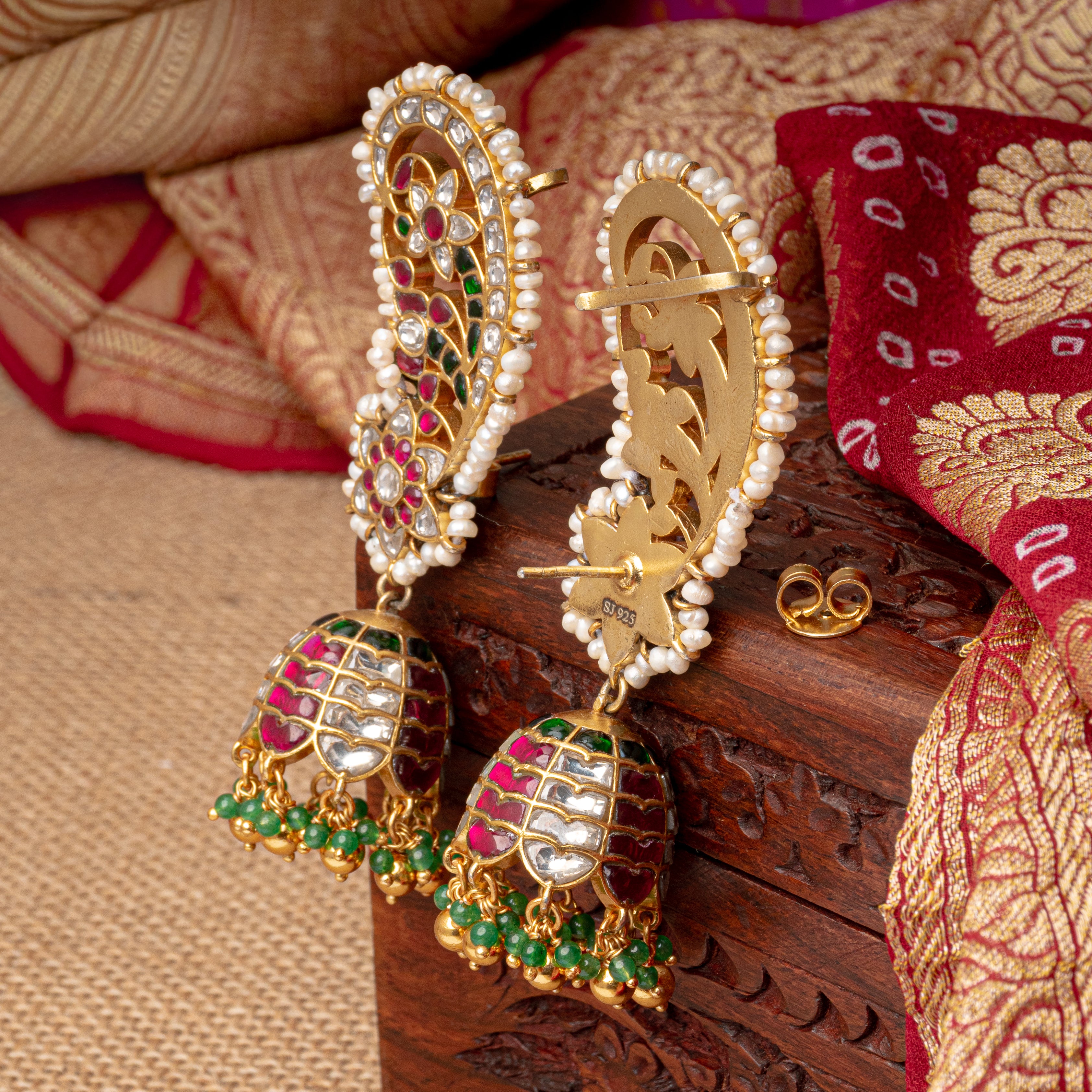 Gulpari Kundan Ear-cuff Jhumka