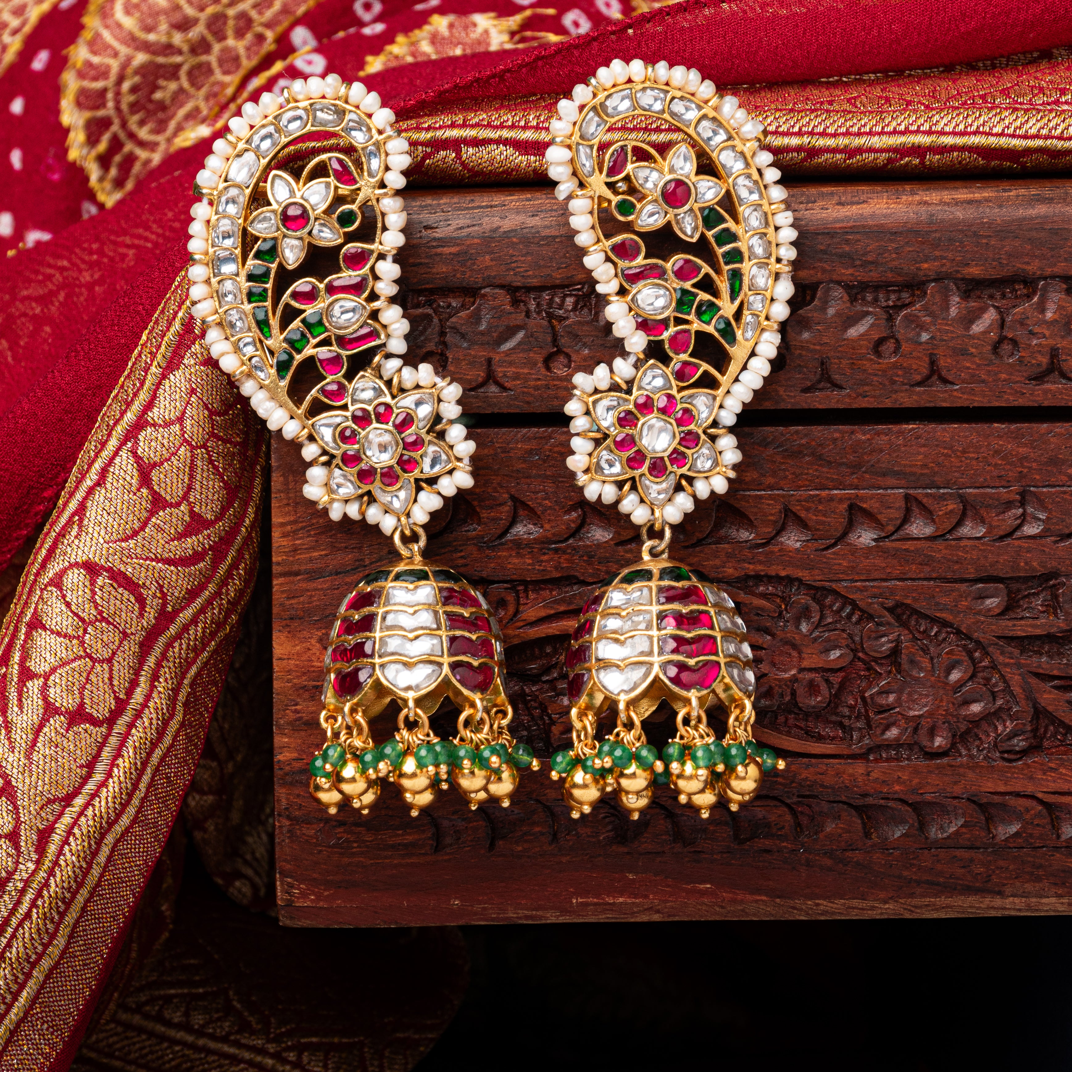 Gulpari Kundan Ear-cuff Jhumka