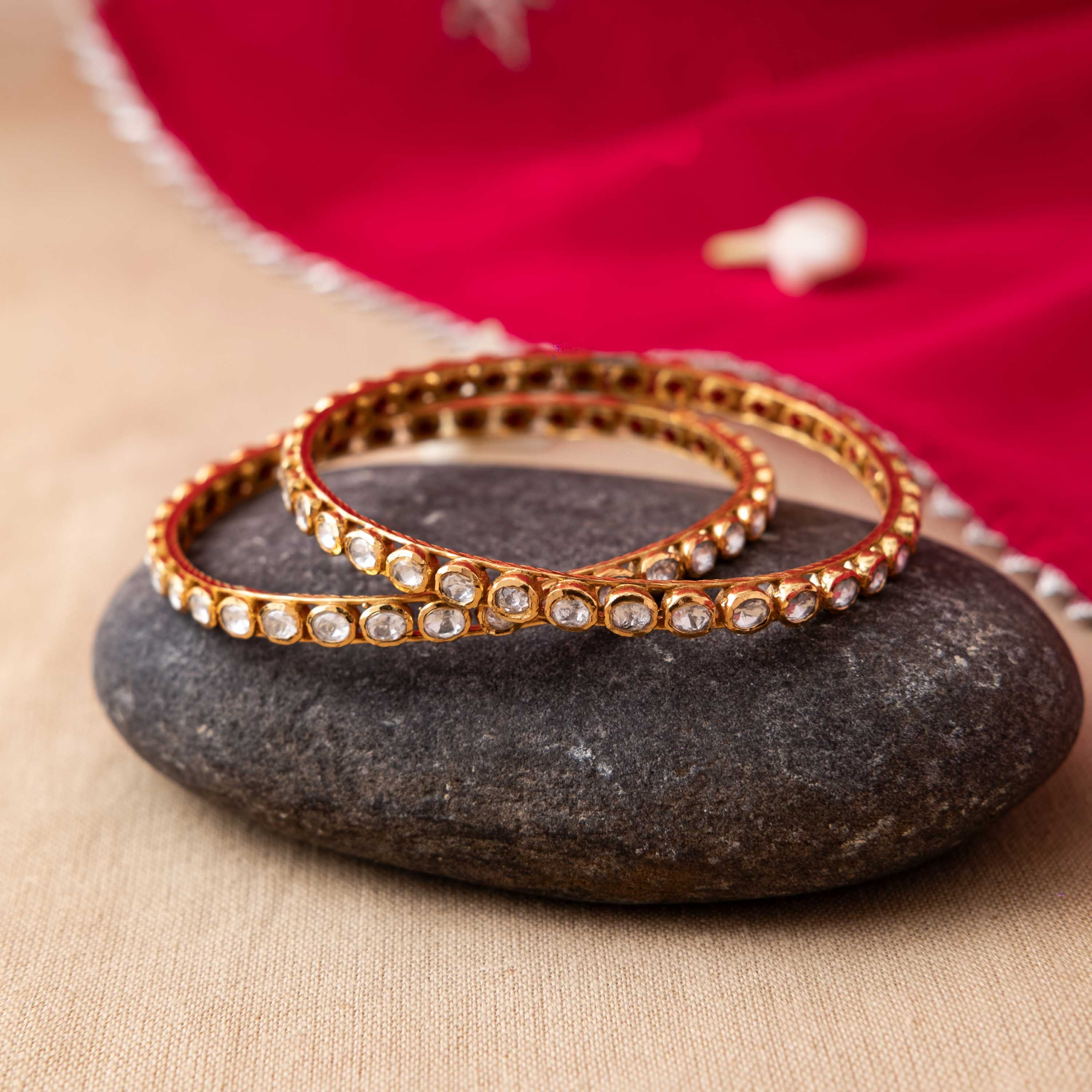 Mridula Polki Bangle (Single Piece)