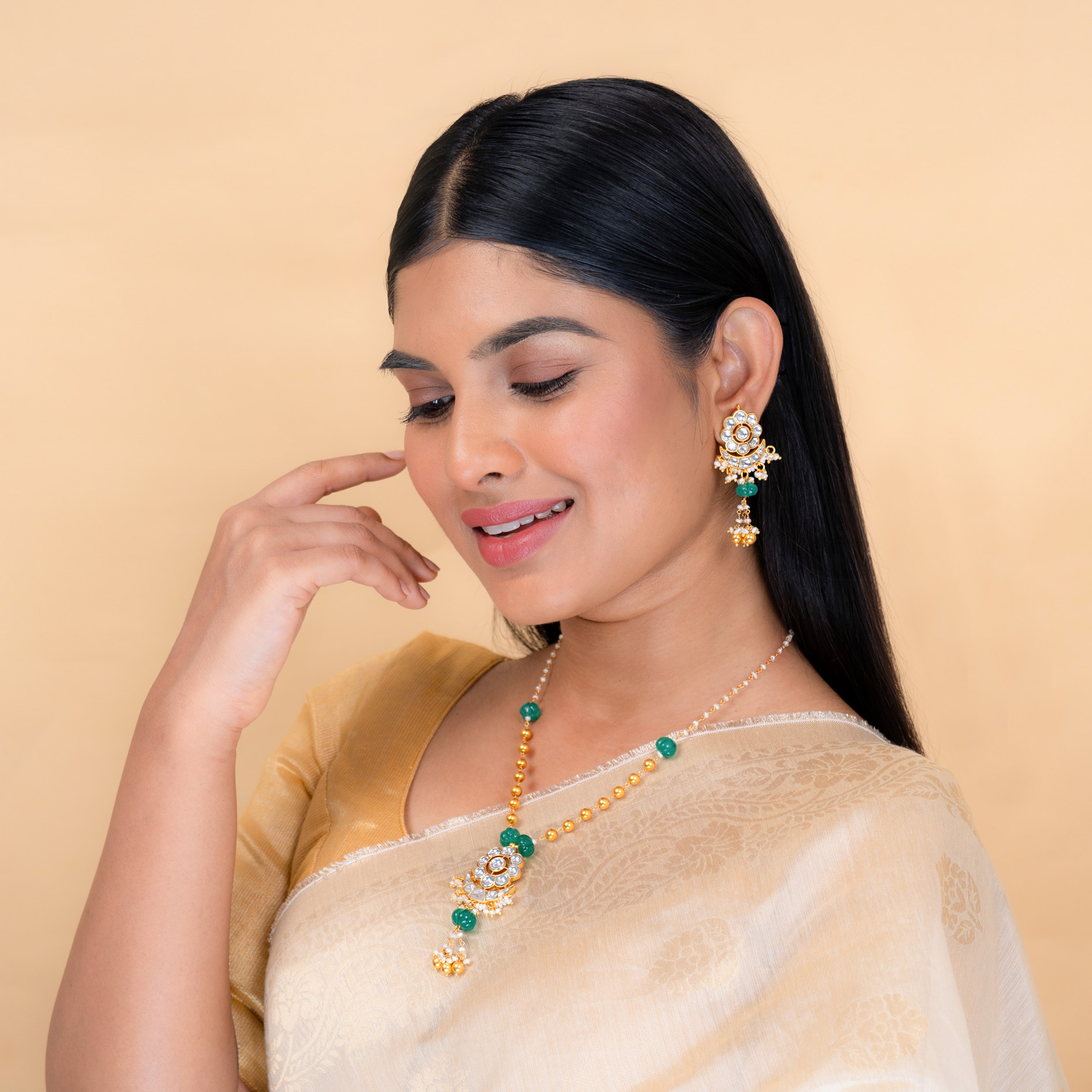 Kiera Jadau Pendant Mala