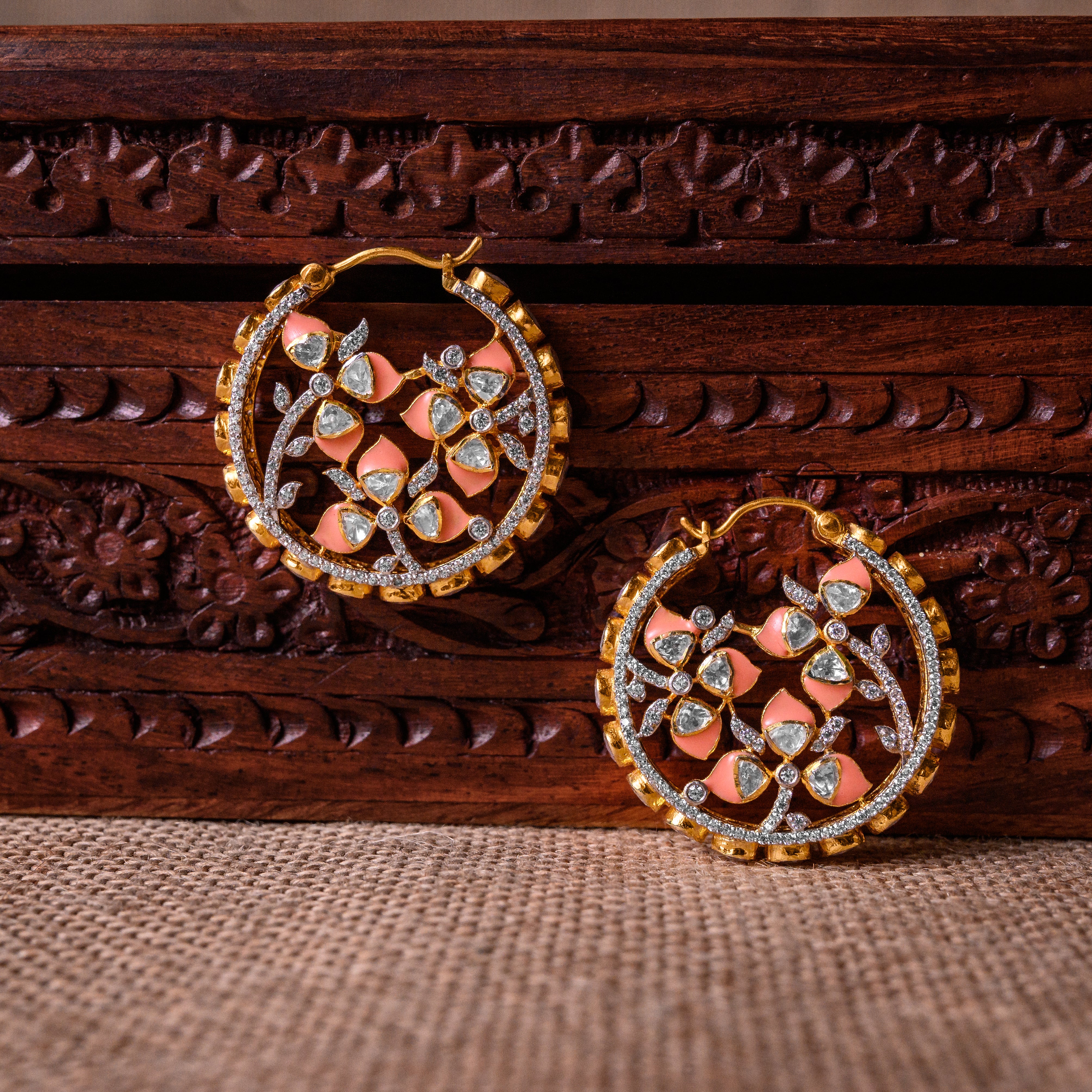 Vivid Aura Polki Hoops