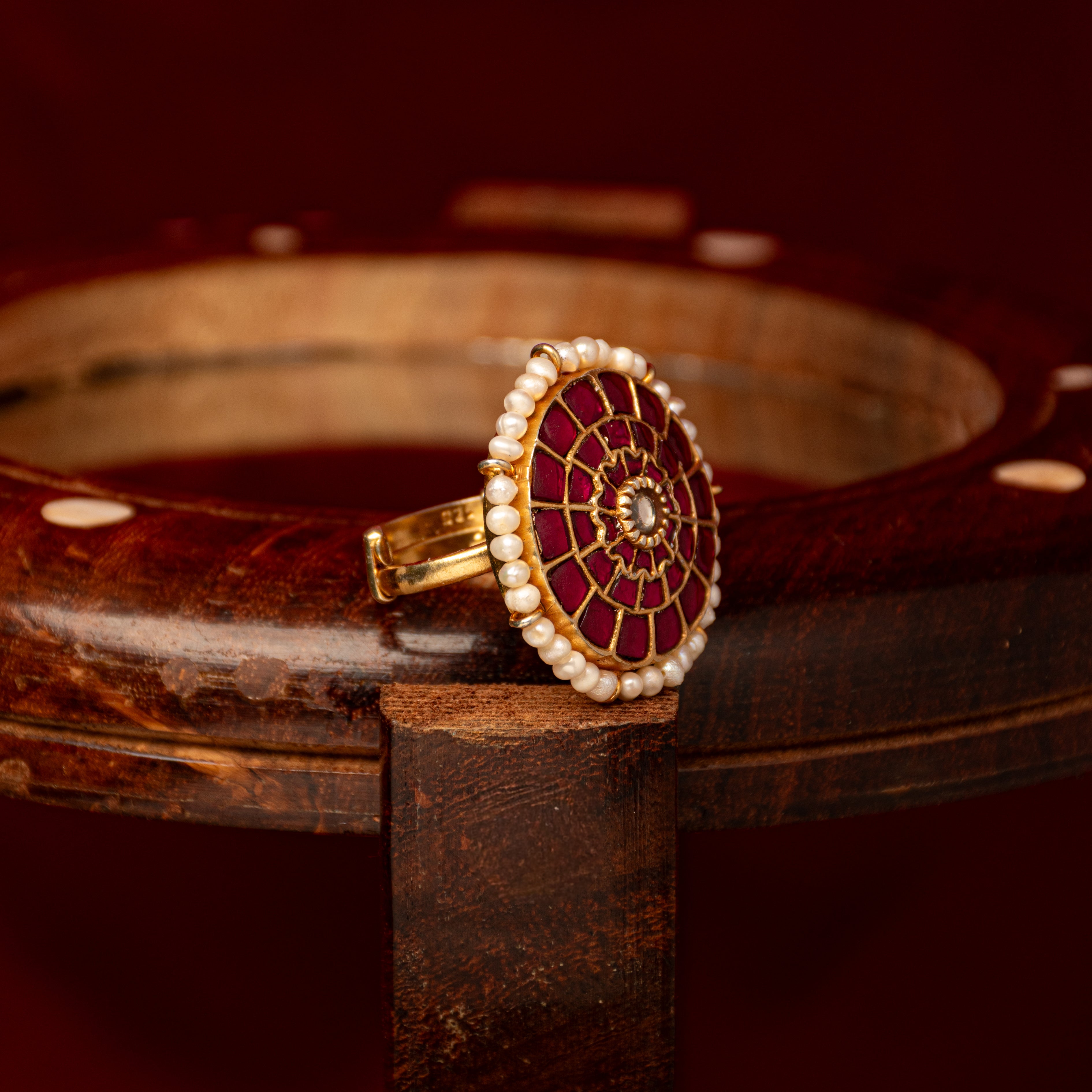 Chandni Pearl Kundan Ring