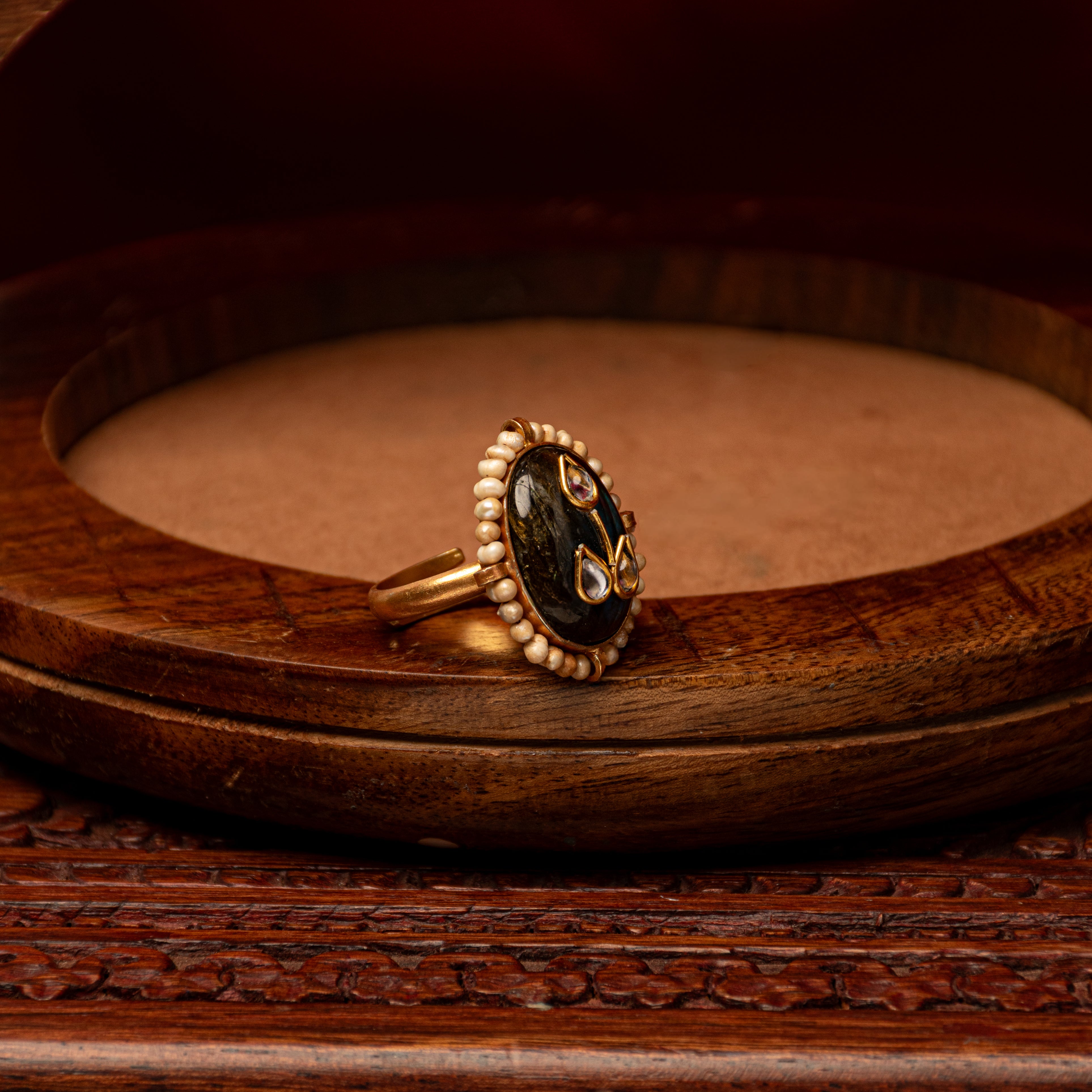 Tridhara Kundan Ring