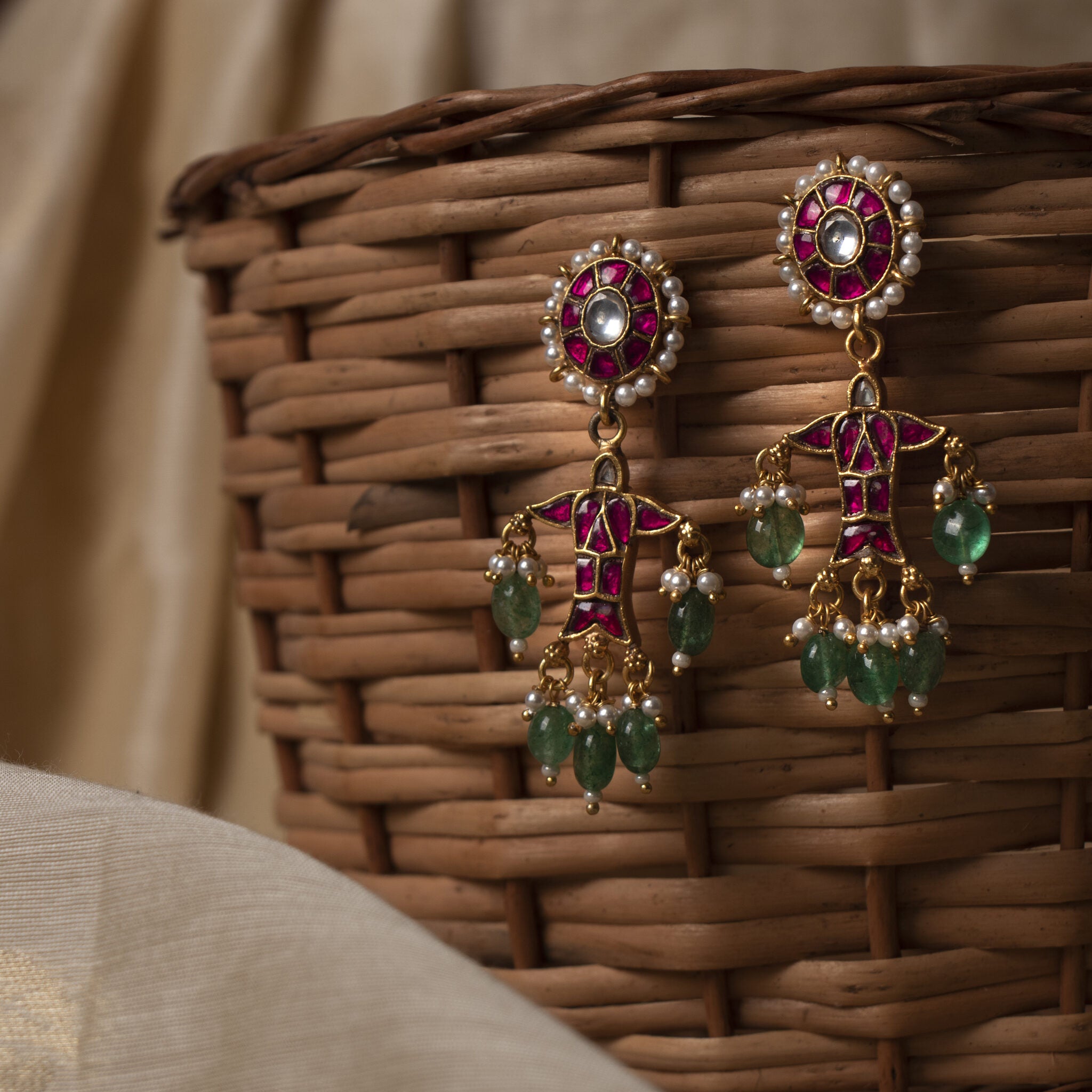 Matsya Kundan Fish Earrings