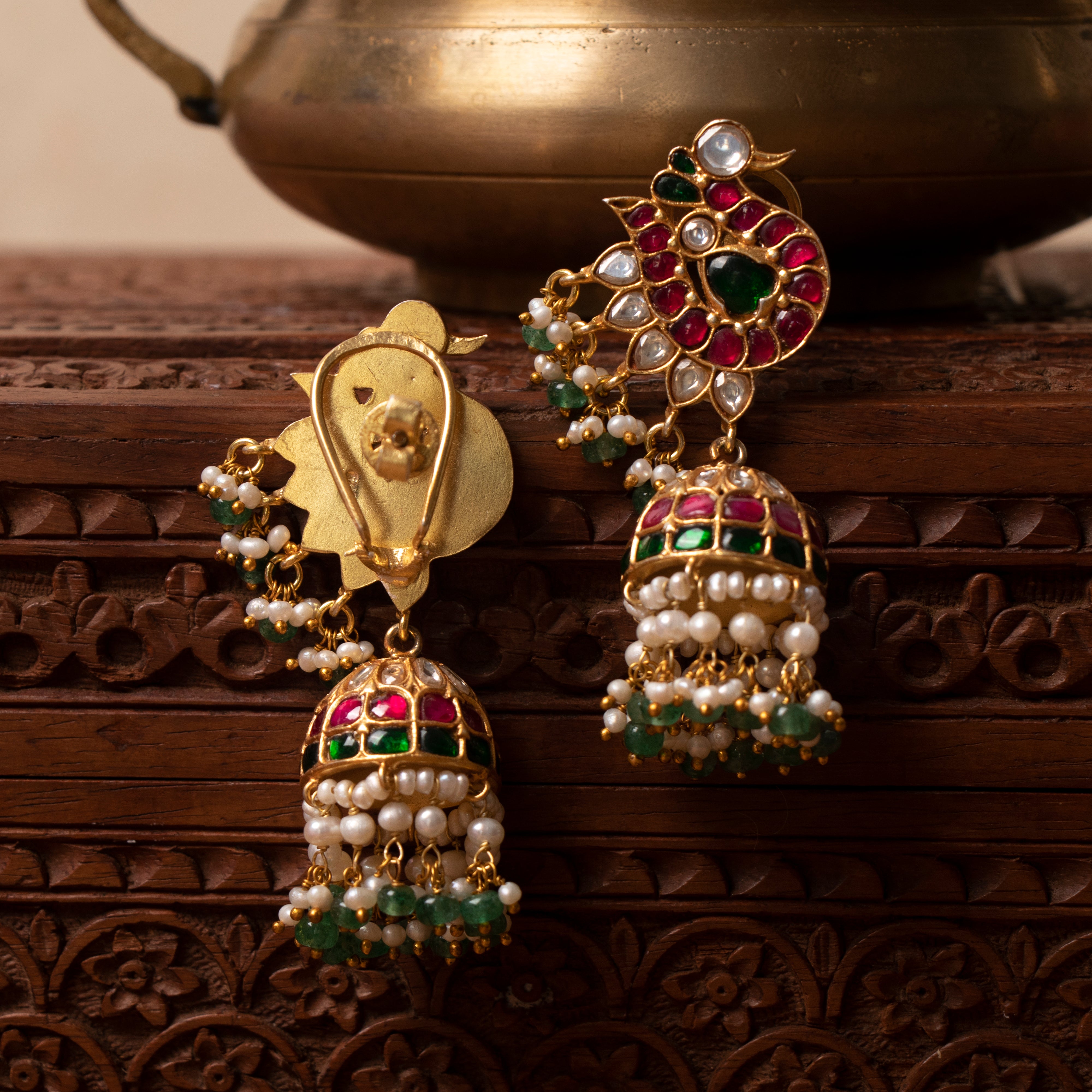 Morni Kundan Jhumkas