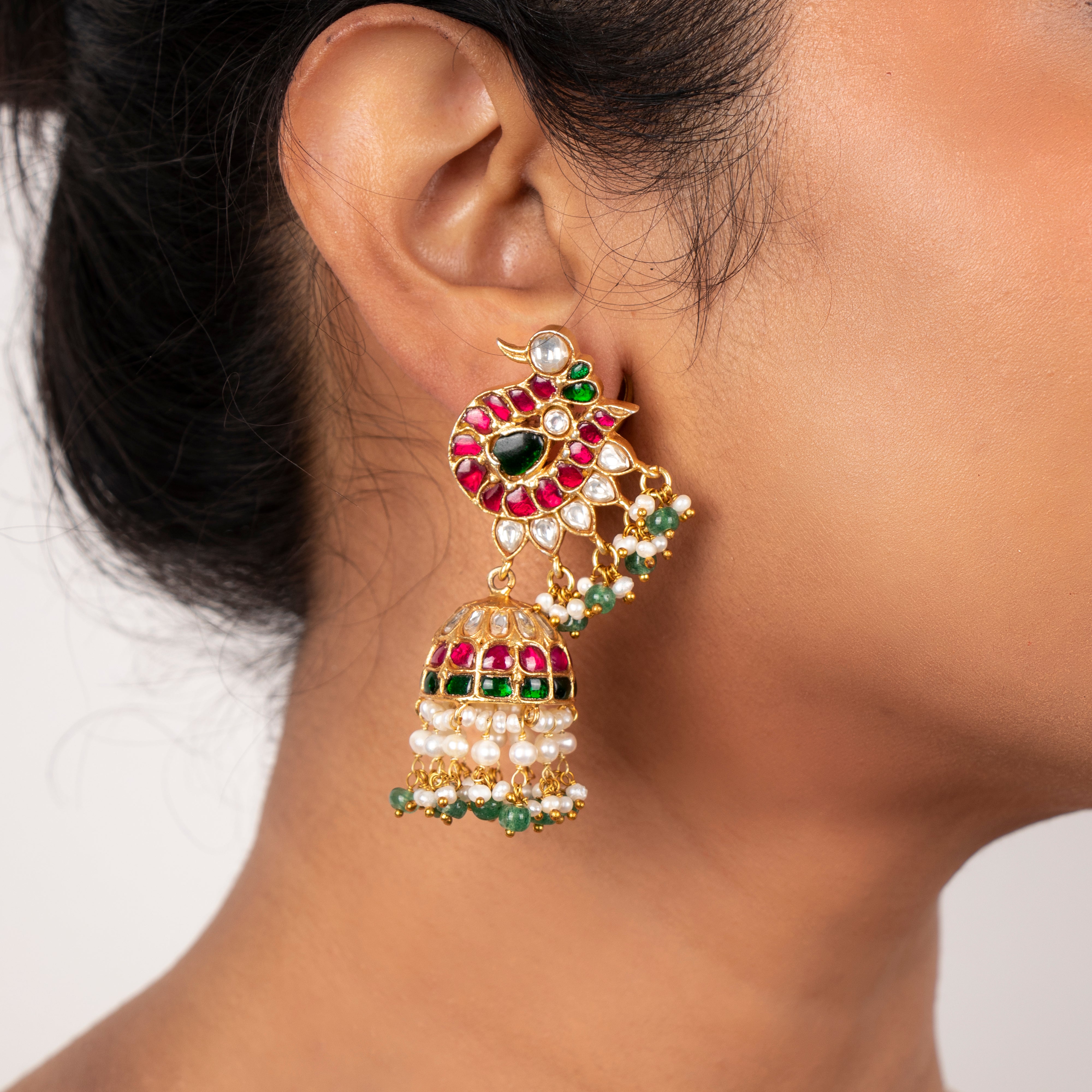 Morni Kundan Jhumkas