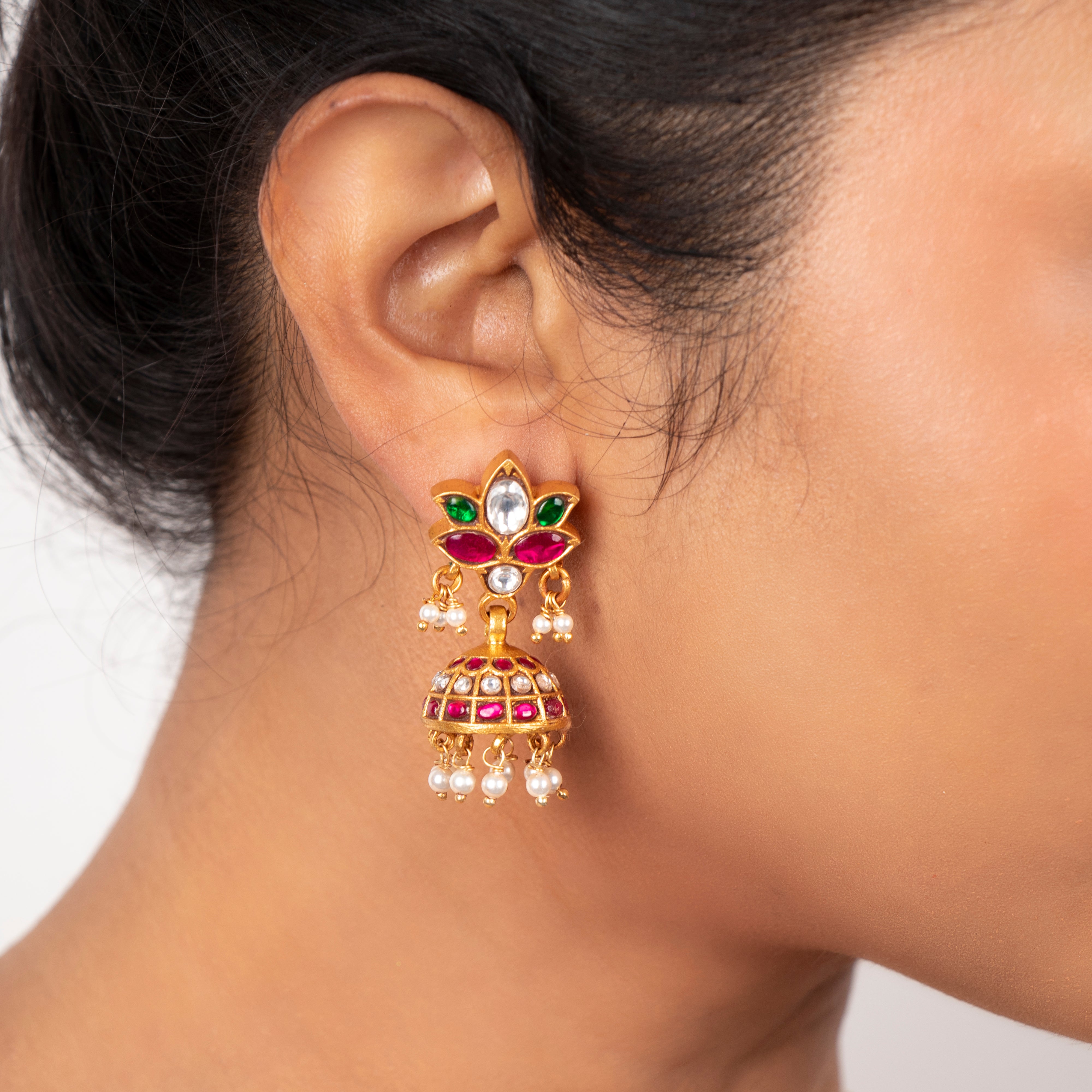 Ivy Lotus Jhumkas