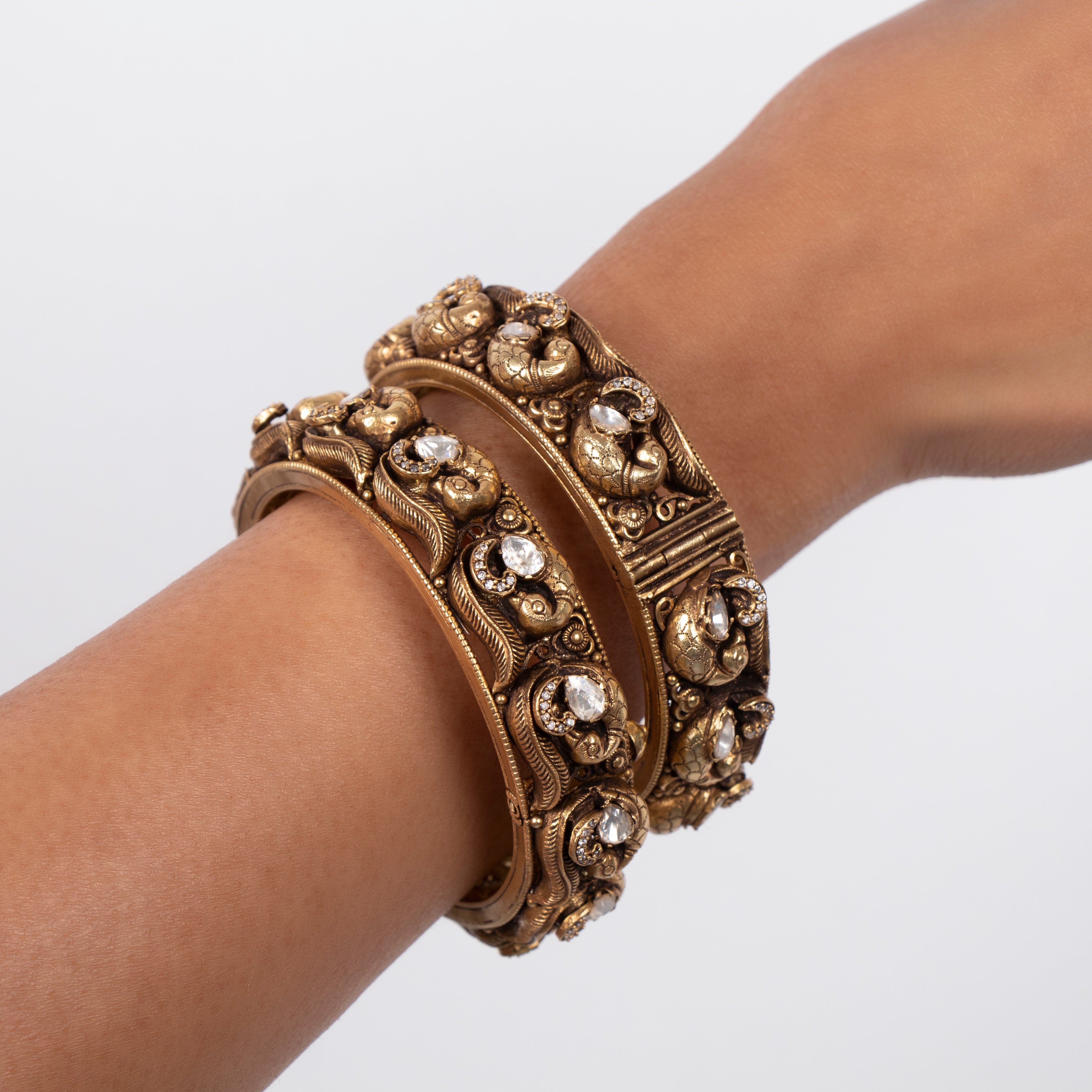 Izar nakaas bangle worn on wrist showcasing traditional peacock design and heritage craftsmanship