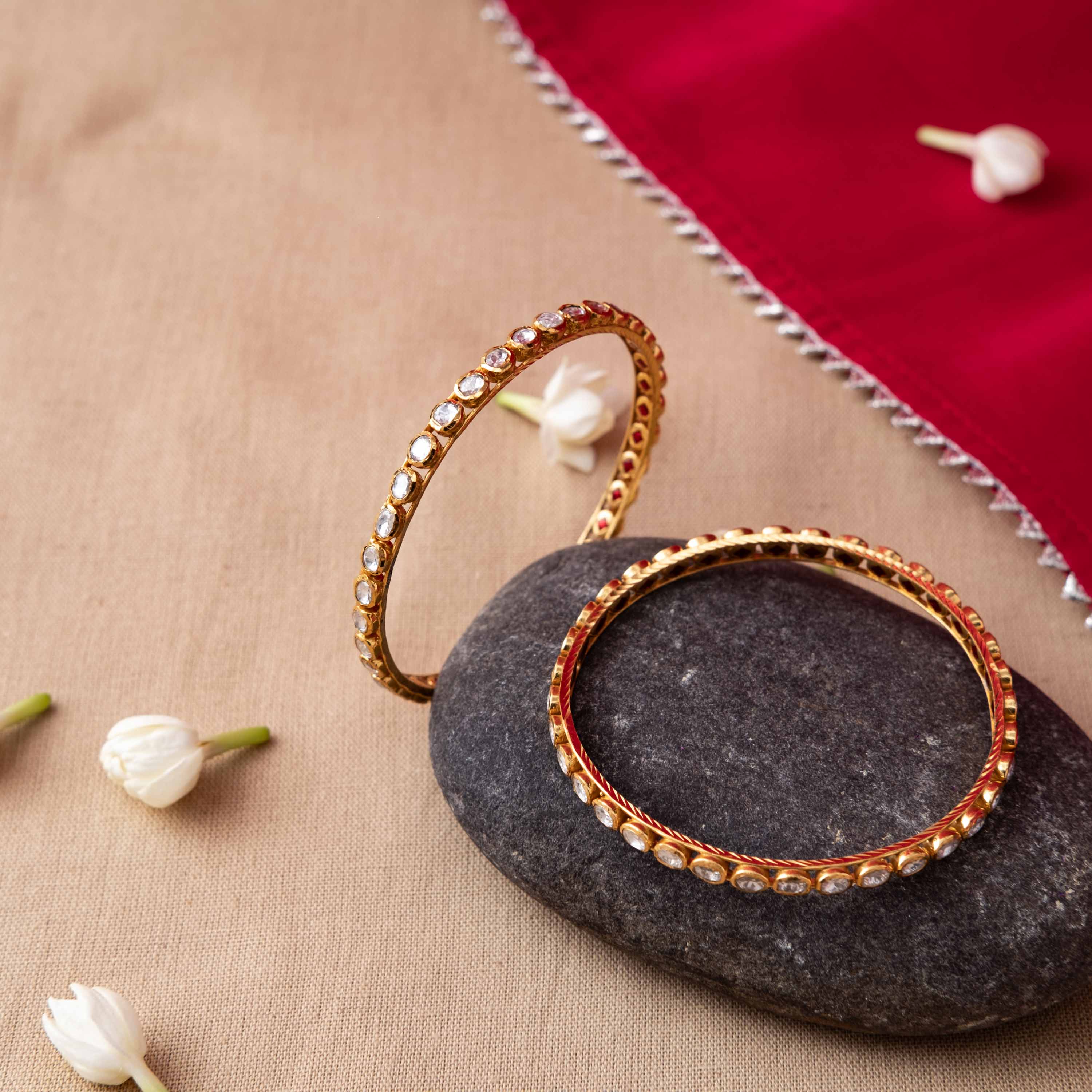 Mridula Polki Bangle (Single Piece)