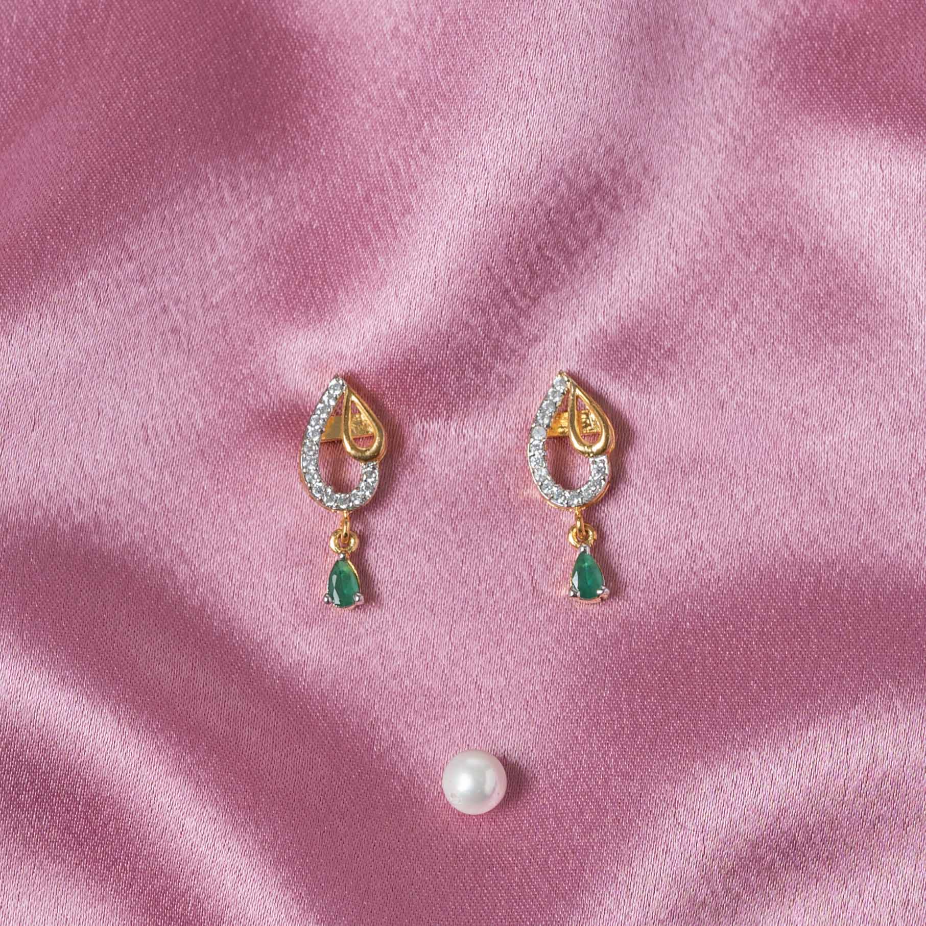 Back of the pair showing the South Indian screw back posts, gold plated 925 silver
