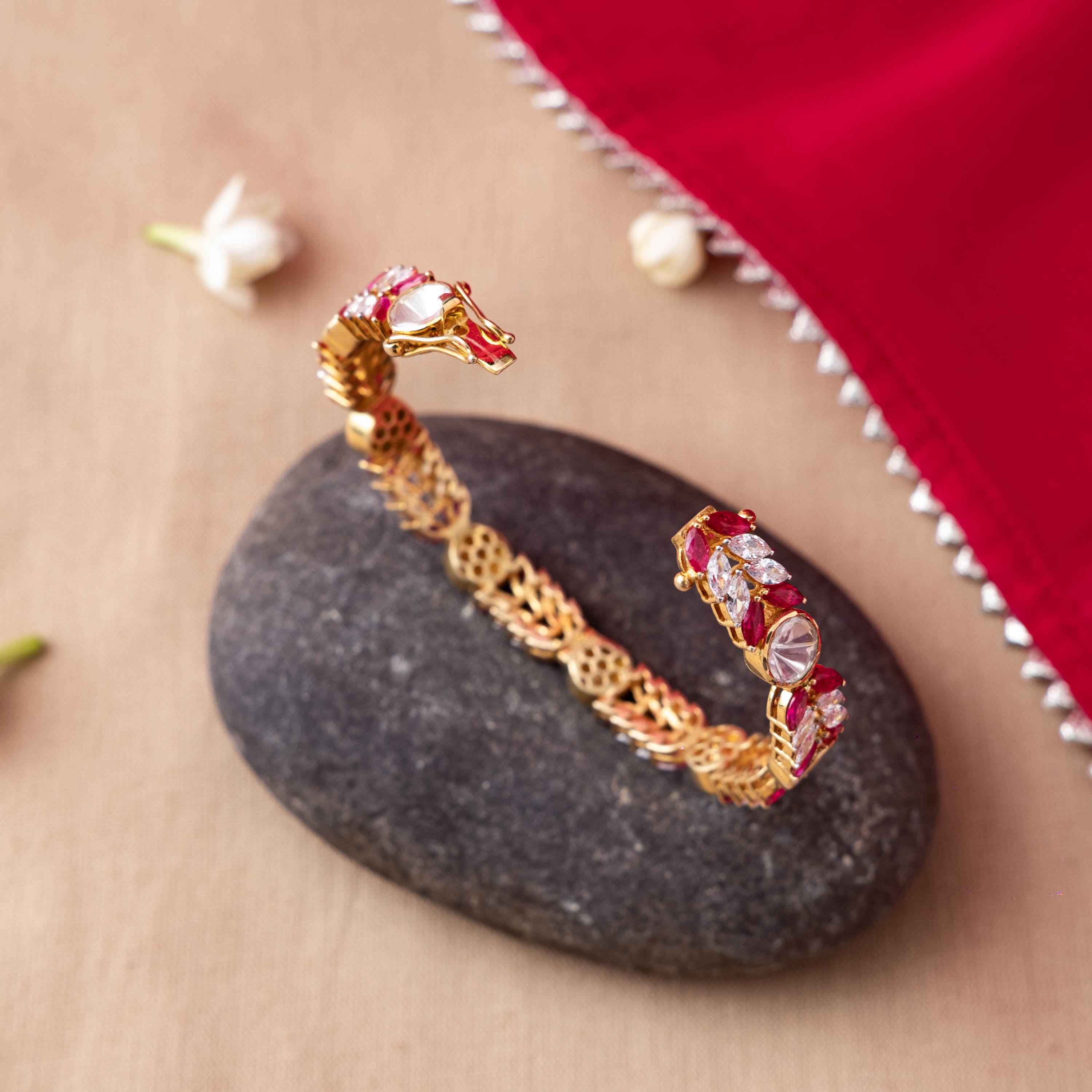 Shyamali Polki Bangle (Single Piece)